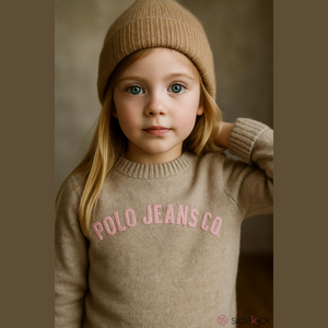 Ralph Lauren Polo Jeans Co 100% Wool Sweater Beige Girls Size S